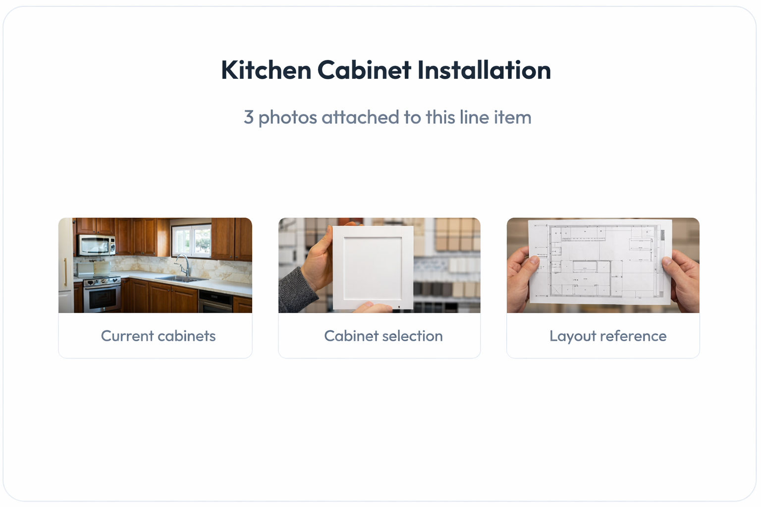 Photos displayed on printed estimate